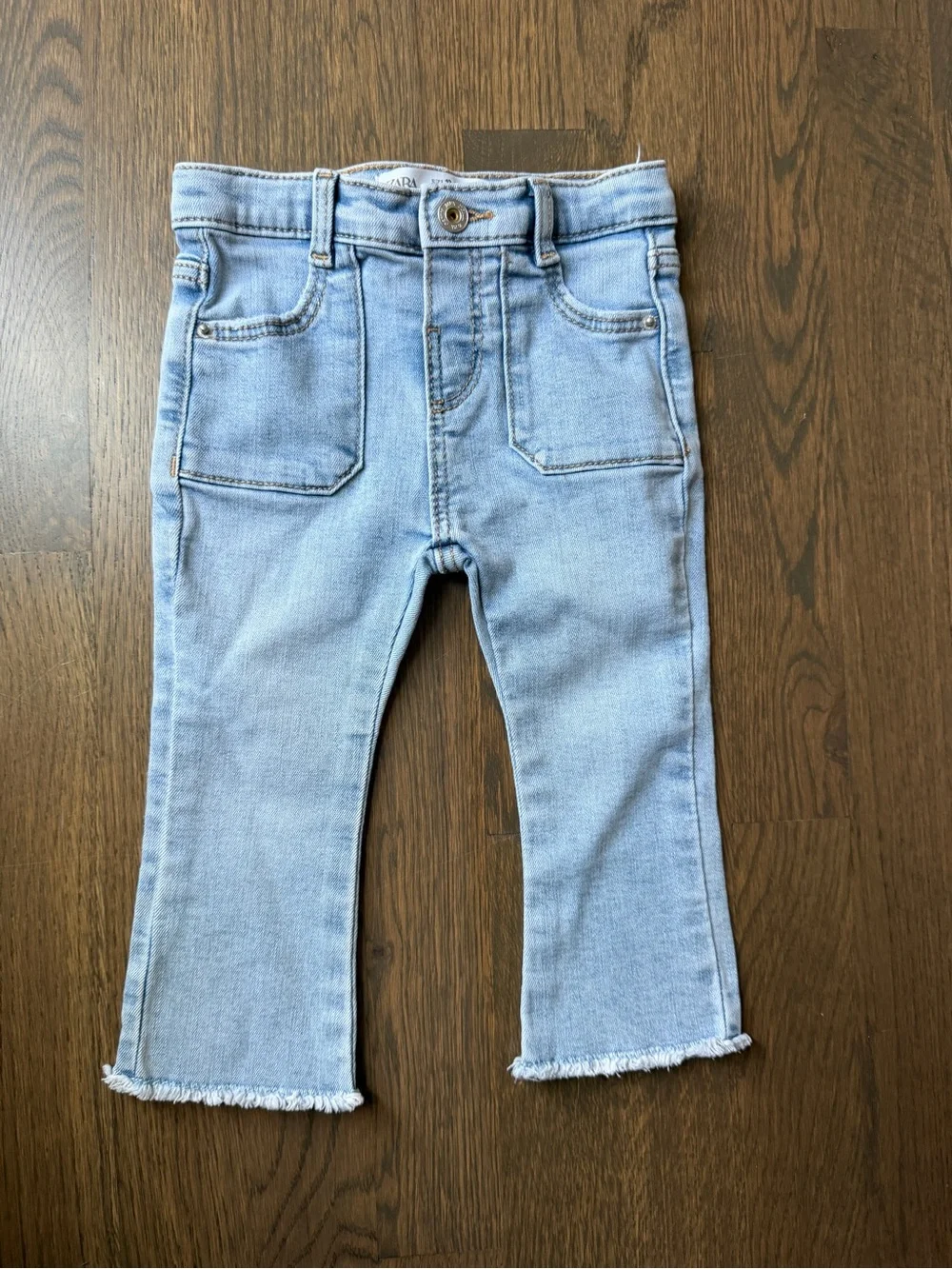 Zara Light Blue Frayed Hem Kids Jeans